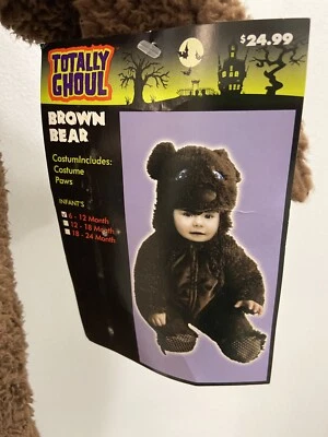 Disfraz de Halloween para bebés talla 6-12 meses bebé oso de peluche marrón con patas Foto 1 de 4