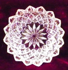 English Hobnail Fleur de Lis Open Salt Cellar Early American Pattern Glass HELP - Picture 1 of 5
