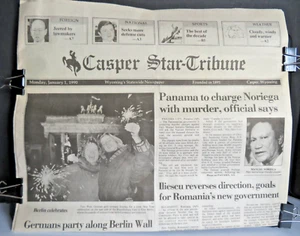1., & 2. Januar 1990 Casper, Wyoming Star-Tribune® Zeitungen Noriega Gorbatschow - Bild 1 von 24