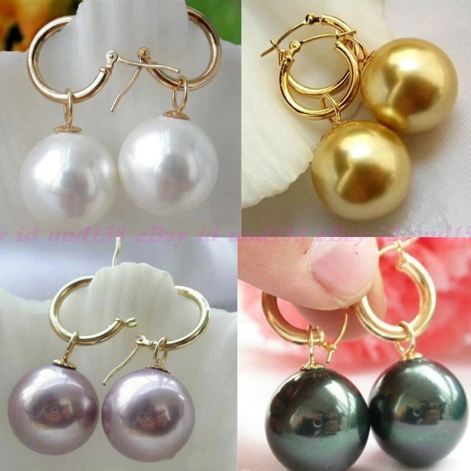 Enorme Pendiente AAA 16mm Multicolor Mar del Sur Concha Perla Boda Impecable Foto 1 de 1