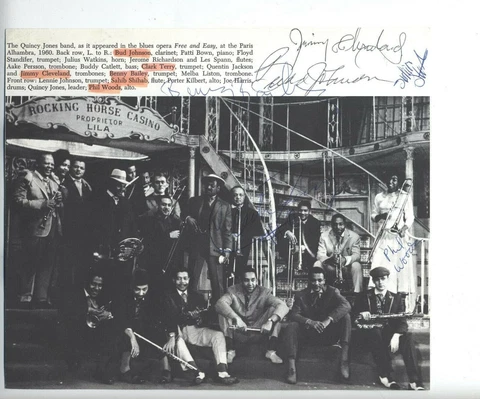 QUINCY JONES BAND AUTOGRAPHS BUD JOHNSON PHIL WOODS CLARK TERRY BENNY BAILEY +++ Cover
