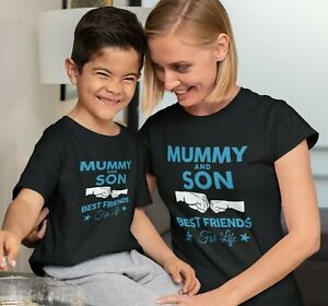 Mummy and Son Matching T-shirt Best Friends Mother Mum & Child Cute Gift Present