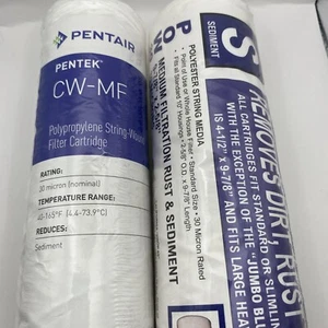 Pack of 2 Pentek CW-MF 30 Micron 10 x 2.5 String Wound Sediment Water Filter - Picture 1 of 2