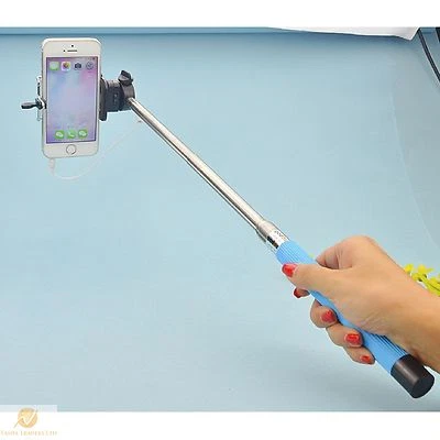 Handheld Blue Selfie Stick for iPhone Samsung IOS Andoid Any Smartphone Mobiles - Image 1 of 4