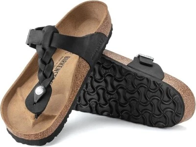 Birkenstock Gizeh Braided Regular Fit Leather Black 1021349-37 US M 4 W 6 - Image 1 of 4
