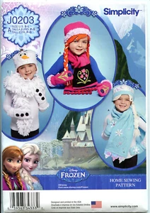Disney's FROZEN - Sombrero, Bufanda y Mitones - Patrón de Costura Simplicity - Tallas S-M-L - Imagen 1 de 2