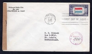 USA 1943 Luxemburg - Overrun Countries FDC Cover, Censored to Newfoundland - Picture 1 of 2