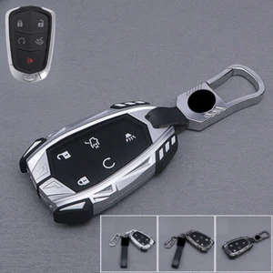 Zinc Alloy Silicone Car Key Case Cover For Cadillac CTS ATS SRX XT5 XTS Escalade - Picture 1 of 12
