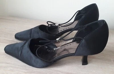 Liz Claiborne Black Satin D'Orsay Pumps 7.5 - Image 1 of 4
