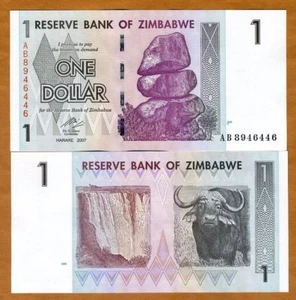 Zimbabwe, $1, 2007 (2009) P-65, UNC Buffalo - Picture 1 of 1