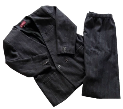 Traje Falda Clásica Sasson De Colección Talla 12 Gris Pin Rayas Carrera Mezcla de Lana 2 piezas Foto 1 de 4