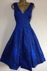 Bnwt Gorgeous Coast Cobalt Blue Jacquard Fit Flare Occasion Midi Dress Size 12