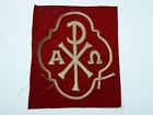 Vêtement patch appliqué vintage emblème Chi Rho A & O couture liturgique 1 pièce