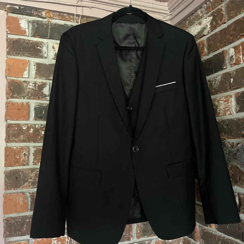 Suit Black Vest And Coat Set XS Foto 1 de 4