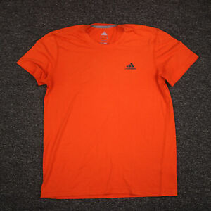 Adidas Shirt Adult Medium Orange Climalite Short Sleeve Running Breathable Mens