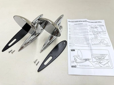 1958 CHEVY IMPALA BEL AIR FULL SIZE OUTSIDE CHROME DOOR MIRROR 1SET LH/RH [NEW] - Image 1 of 4