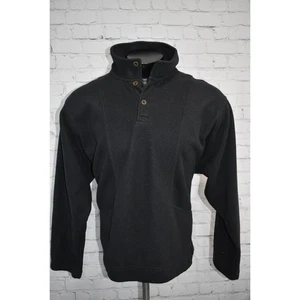 Vintage Nike F.I.T. Fleece Sweater Mens Size 2XL Pullover Henley Black Polyester - Picture 1 of 11