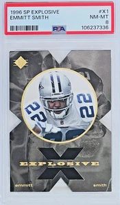 1996 SP EXPLOSIVE #1 - EMMITT SMITH - (1 IN EVERY 7,200 PACKS) RARE PSA 8 - Picture 1 of 3