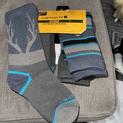 Carhartt 4 Pair Heavyweight Crew Sock Outdoor Juniors Large Four Pairs NWT - Image 1 of 4