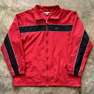 Nike Windbreaker Vintage Full Zip Jacket Red/Black Mens XXL Y2K 2000s Swoosh - Image 1 of 4