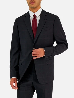 Armani Exchange Men Windowpane Slim Wool Suit Jacket 40R NEW $475 09GXX00X053632 - Image 1 of 2