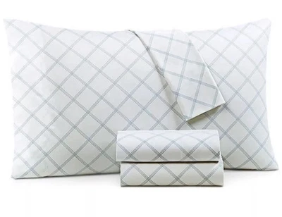 Juego de sábanas completo Charter Club Damask Designs ventana blanco/azul Foto 1 de 4