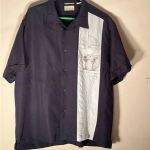 Cubavera Black and White Embroidered Men’s Short Sleeve Dhirt Size XL - Picture 1 of 9