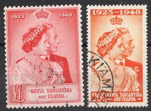 Mi:EA 82/83 1948 BRITISH EAST AFRICA plata boda Ann. Rey Jorge VI Reina El - Imagen 1 de 2