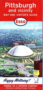 1964 Esso Road Map: Pittsburgh (P164) NOS - Picture 1 of 1