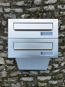 2x buzones empotrados acero inoxidable/plata NUEVOS 2 veces preparados V2A perforación de pared - Imagen 1 de 4