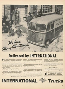 1946 International Trucks Delivered For Your Merry Christmas Vintage Print Ad - Picture 1 of 1