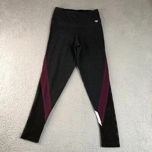 Victoria Secret PINK Leggings Women Medium Gray Gym Workout Yoga Logo - Picture 1 of 8
