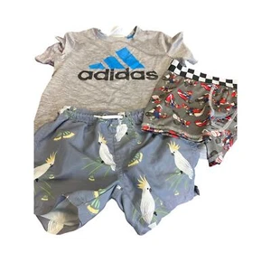 Adidas T-shirt, parrot swim trunks, Mario boxer shorts boys size 5/6 - Picture 1 of 4