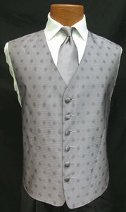 Men's Perry Ellis Purple Tuxedo Vest & Tie Wedding Groom Prom Formal Medium M - Picture 1 of 4