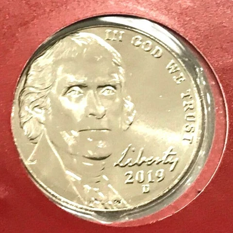 2019 D  Jefferson Nickel Coin From Mint Sets Cover