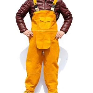 3XL Welder Welding Cowhide Overall Jumpsuit Fireproof Work Leather Uniform DID - Picture 1 of 12