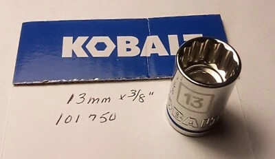 Kobalt 13 mm x 3/8" Dr Standard Chrome Socket 12 Pt  # 101750 Free Shipping - Image 1 of 4