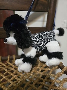 Poochie & Co Poodle Purse With Leopard Print And Furry Ears And Feet - Picture 1 of 12