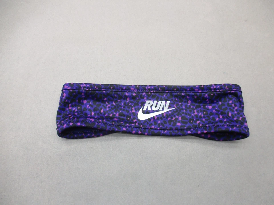 耐克 DRI-FIT RUN 均码女式紫色弹力运动双面运动带 5J — 第 1/2 张图片