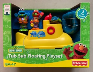 Sesame Street Tub Sub Floating Playset with Cookie Monster & Elmo Figures NEW - Picture 1 of 10