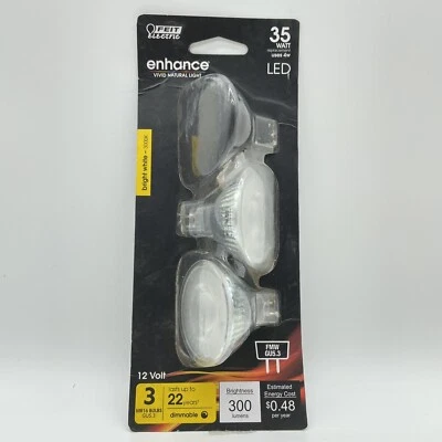 Feit BPFMW/930CA/3 12V 35W 3000K 300 Lumens MR16 LED Light Bulb 2pk MISSING  1 - Image 1 of 2