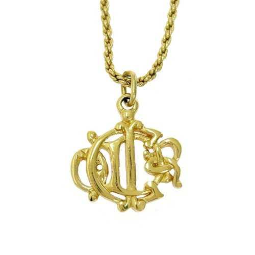 Collana Christian Dior con emblema placcato oro da donna collana oro 430305