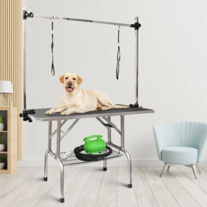 Pet Grooming Table Foldable Height Adjustable Dog Grooming Table w/ Loop Noose - Picture 1 of 21