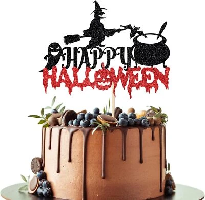 Decoración de pastel de Halloween - Decoraciones de pastel con temática de brujas para cumpleaños de niños y niñas Foto 1 de 4