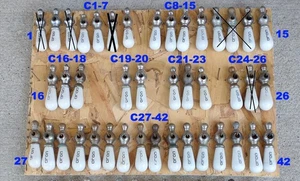 antike Einhand Porzellan Griff Warm / Kalt Waschbecken Wasserhahn Griffe (jeweils) - Bild 1 von 8