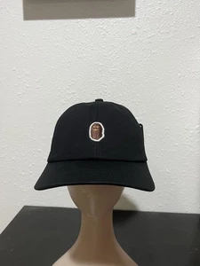 Mütze Kappe Bape A Bathing Ape Affenkopf Logo schwarz Baumwolle verstellbarer Riemen hinten neu mit Etikett - Bild 1 von 5