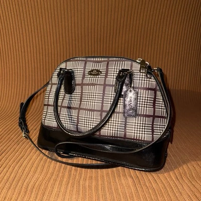 Cartera Coach Peyton Glen a Cuadros Mini Cora Cúpula Burdeos Multicolor F33319 Foto 1 de 4