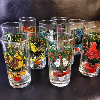 Vaso de agua vintage 12 días de Navidad Indiana Glass EE. UU. 12 oz Foto 1 de 2