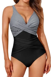 Tummy Control Swimsuits for Women Slimming One Piece Bathing Suit Modest Padd... - Picture 1 of 6