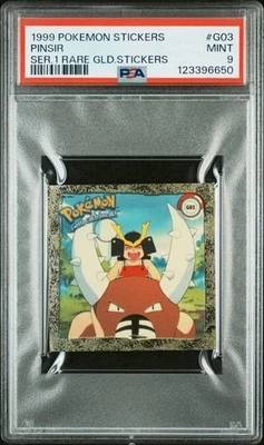 1999 Pokemon Stickers Series 1 Pinsir RARE GOLD Vintage #G03 PSA 9 MINT - Image 1 of 2
